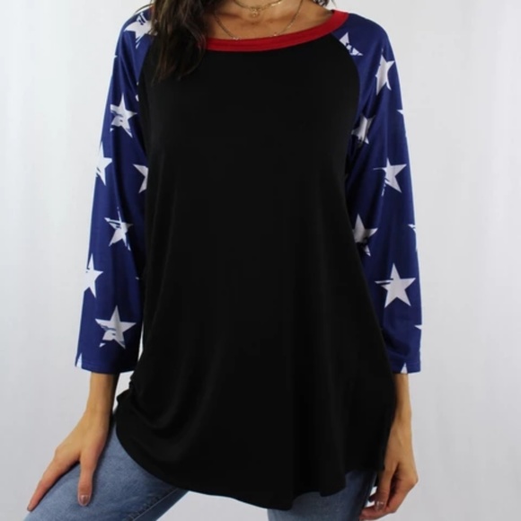 π₯π₯ JUST INπ₯π₯ 3/4 sleeve American π Shirt - Picture 2 of 2